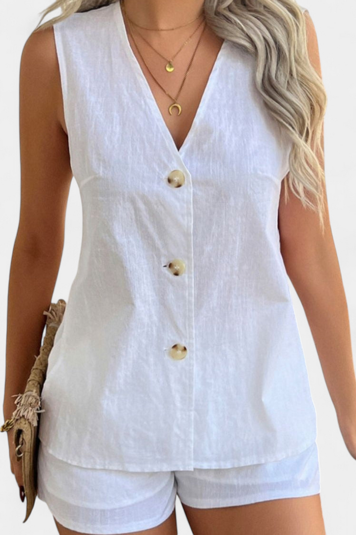 Loren Bezmuguru Lino Komplektas Su Atsipalaidavusiu Stiliumi