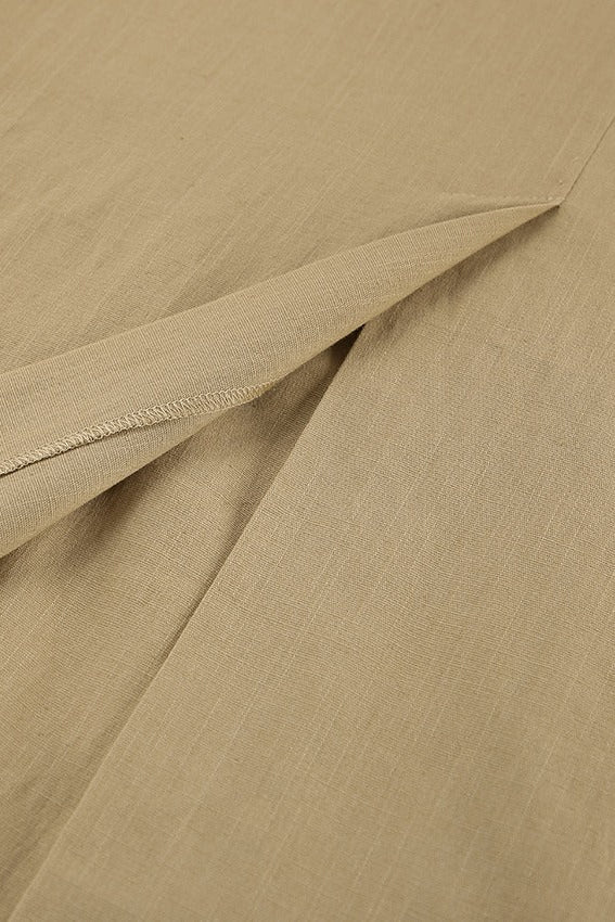 Amani Aukštos Juosmens Ilga Sijonas su Priekinėmis Iškirptomis ir Tiesiu Kirpimu